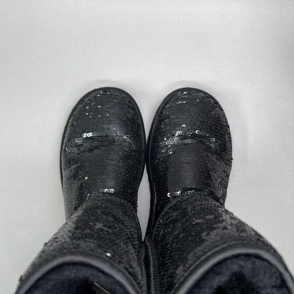 UGG Women's Size 6 Classic Short Black Sequin Winter Boots - Picture 8 of 12